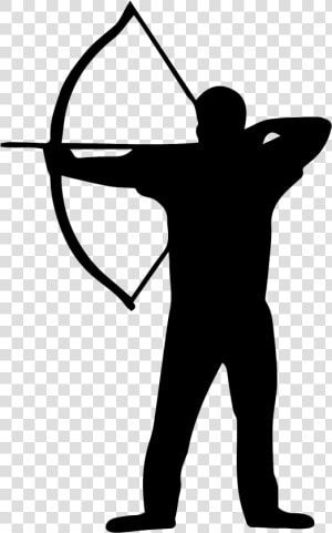 Archers De Brocéliande Archery Silhouette Bowyer Clip   Archery Silhouette  HD Png Download