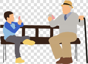 Old Couple Sitting On Bench Clip Art Png   Story Telling Png  Transparent Png