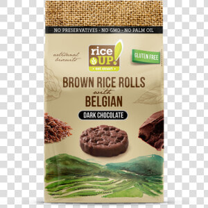 Rice Up Brown Rice Rolls With Dark Chocolate   Rice Up Belgian Chocolate  HD Png Download