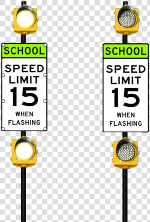 Double Flashing School Zone Sign   Speed Limit Sign  HD Png Download