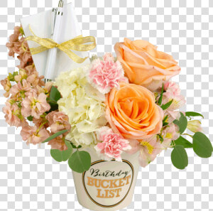 Pastel Birthday Bucket List Bouquet   Birthday Flower Bucket  HD Png Download