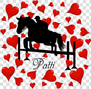 Fun Horse Jumper And Hearts Drinking Glass   Mare  HD Png Download