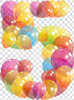 Number 5 Balloons Png   Png Download   Transparent Number Balloons Png  Png Download