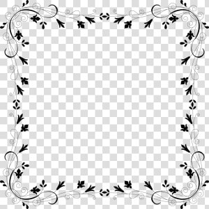 Border Design Flower Black And White Clipart   Png   Border Design For Frames  Transparent Png