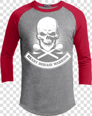 Heart Disease Warrior Skull Baseball Shirt   T shirt  HD Png Download