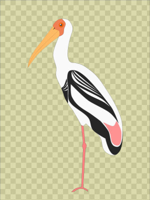 Stork Vector Svg   Painted Stork Illustration  HD Png Download