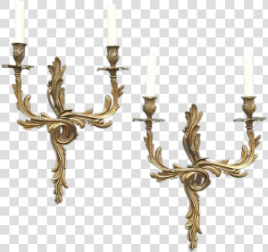 Pair Of Louis Xv Style French Bronze Sconces  HD Png Download