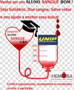 Campanha Aluno Sangue Bom Unip Salvador  HD Png Download