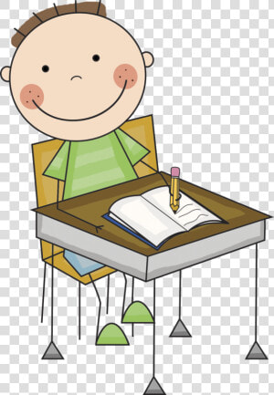 Child Writing At Desk Clipart   Student Working Clipart  HD Png Download