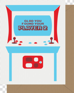 Player 2 Arcade Game Letterpress Greeting Card   Graphics  HD Png Download