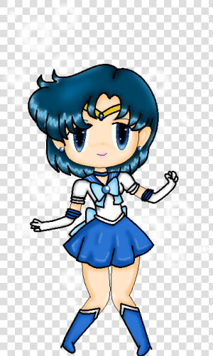 Sailor Mercury Chibi   Sailor Moon Characters Chibi Mercury  HD Png Download