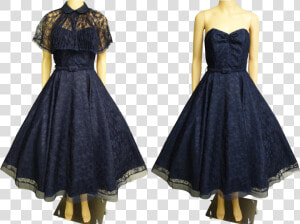 Vintage Navy Blue Party Dresses  HD Png Download