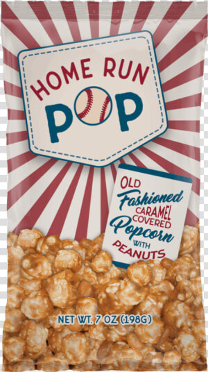 Home Run Pop Caramel Covered Popcorn With Peanuts Shown   Breakfast Cereal  HD Png Download