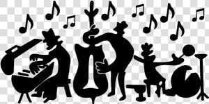 Image Of Silhouette Musicians   Illustration Groupe De Musique  HD Png Download