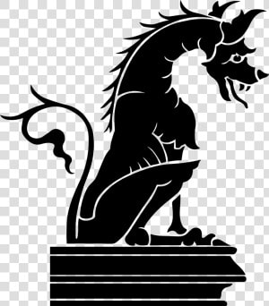 Dragon Statue Silhouette Clip Arts   Ilustrasi Gambar Naga  HD Png Download