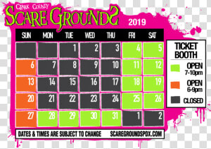 2019 Scaregrounds Haunted House Calendar   Clark County Scaregrounds  HD Png Download