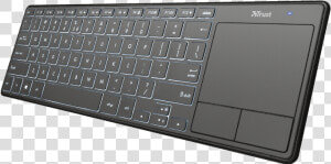 Transparent Keyboard Transparent Png   Trust Theza Wireless Keyboard With Touchpad  Png Download