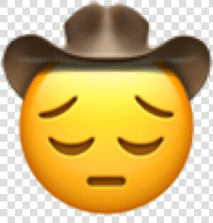 Pensive Cowboy Emoji Transparent  HD Png Download