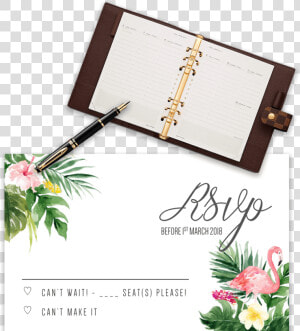 Example Of Wedding Rsvp Template With Flamingo And   Calligraphy  HD Png Download