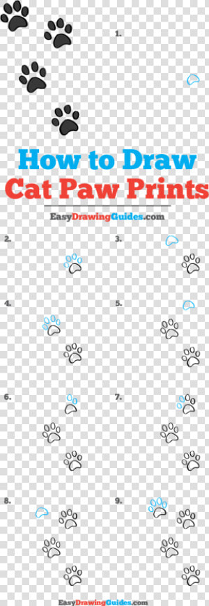 How To Draw Cat Paw Prints   Electric Blue  HD Png Download