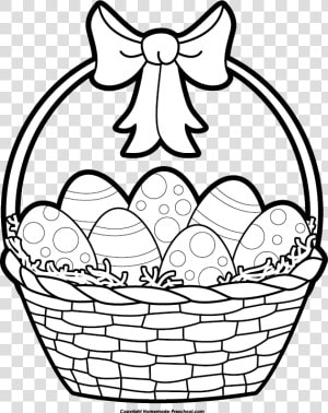 Collection Of Free Basket Drawing Easter Download On   Easter Basket Clipart Black And White  HD Png Download