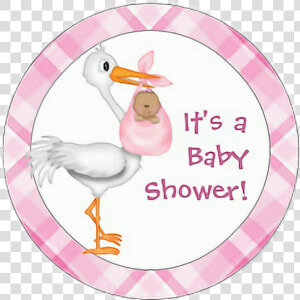 Transparent Pink Stork Clipart   Baby Shower Stork  HD Png Download