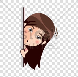 Cartoon Girl Peeking Out Behi   Girl Peeking Clipart  HD Png Download