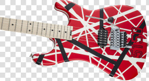 Evh Striped Series 5150® Maple Fingerboard Red Black   Black White And Red Striped Guitar  HD Png Download