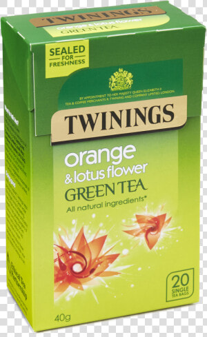 Twinings Green Tea Orange  amp  Lotus Flower 40g  HD Png Download