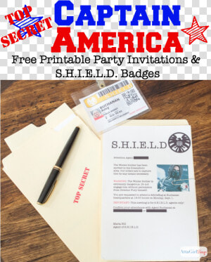 Download These Captain America Printable Party Invitations   Agents Of Shield Invitation  HD Png Download