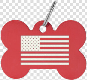 Bone Shaped Tag With Custom American Flag Laser Engraved   Coquelicot  HD Png Download