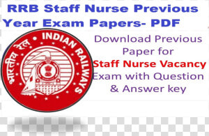 Rrb Staff Nurse Previous Question Papers  HD Png Download