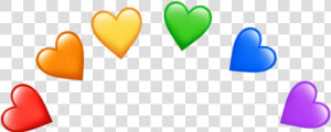  freetoedit  heart  crown  edit  yellow  red  blue   Rainbow Heart Emoji Png  Transparent Png