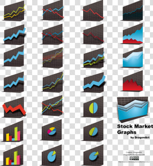 Vector Stock Market Graphs 3d By Dragonart   Stock Market Vector Pack  HD Png Download