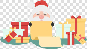 Santa Claus Con Cartas  HD Png Download