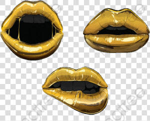 Transparent Gold Lips Clipart   Gold Transparent Lips  HD Png Download