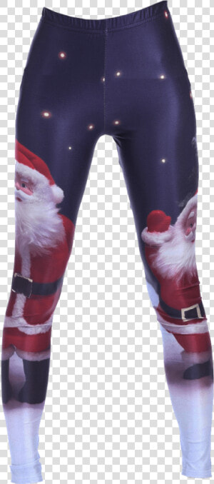 Blue Santa Leggings Transparent Background Clothing   Leggings  HD Png Download