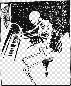 Skeleton Vintage Vector   Piano Playing Skeleton  HD Png Download