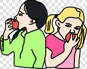 Eating Eaten Apple Clip Art Clipart Girls Are Apples  HD Png Download