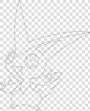 Pokemon Lineart Victini For Free Download   Line Art  HD Png Download