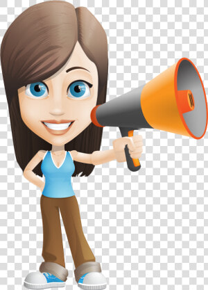 Тест Для Трейдера   Girl With Megaphone Clipart  HD Png Download