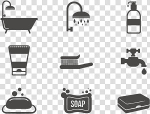 Bathroom Bathtub Shower Icon   Bathroom Icon Vector  HD Png Download