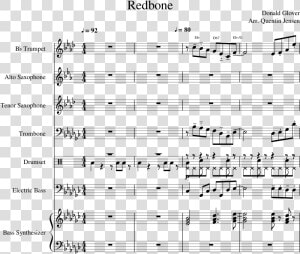 Transparent Donald Glover Png   Redbone Alto Sax Sheet Music  Png Download