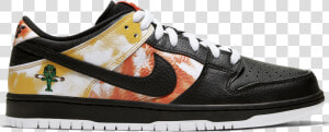 Nike Sb Dunk Low Pro Raygun Tie dye   Raygun 2019 Dunk On Foot  HD Png Download