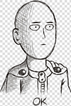 Saitama Ok Face Png   Transparent Saitama Face  Png Download