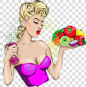 Fitness Woman With Vegetable Png Free Download Searchpng   Immagini Pin Up Fitness  Transparent Png