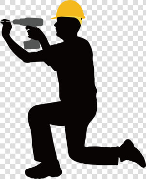 Construction Worker Silhouette Png   Silhouette Construction Worker Clipart  Transparent Png