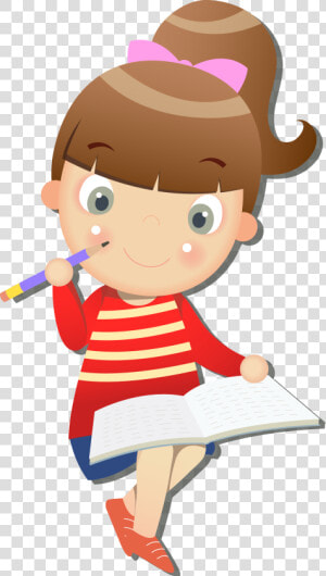 Cartoon Network Clipart Happy Girl   Girl Studying Cartoon Png  Transparent Png