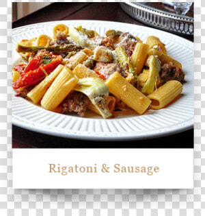 Plate With Rigatoni And Sausage Pasta Dish   Penne  HD Png Download