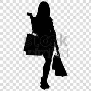 Shopping Clipart Shopping Bag   Women Black Shopping Silhouette  HD Png Download